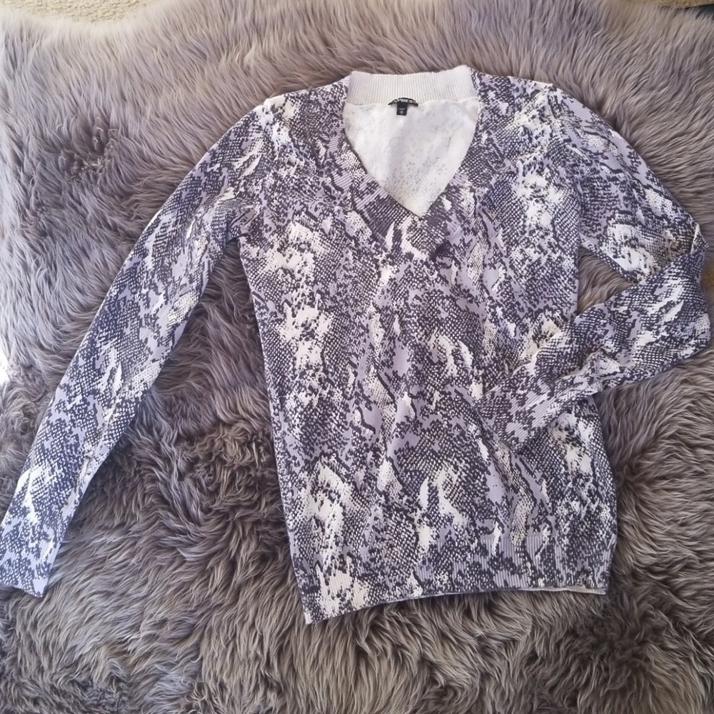 Express snakeskin print top